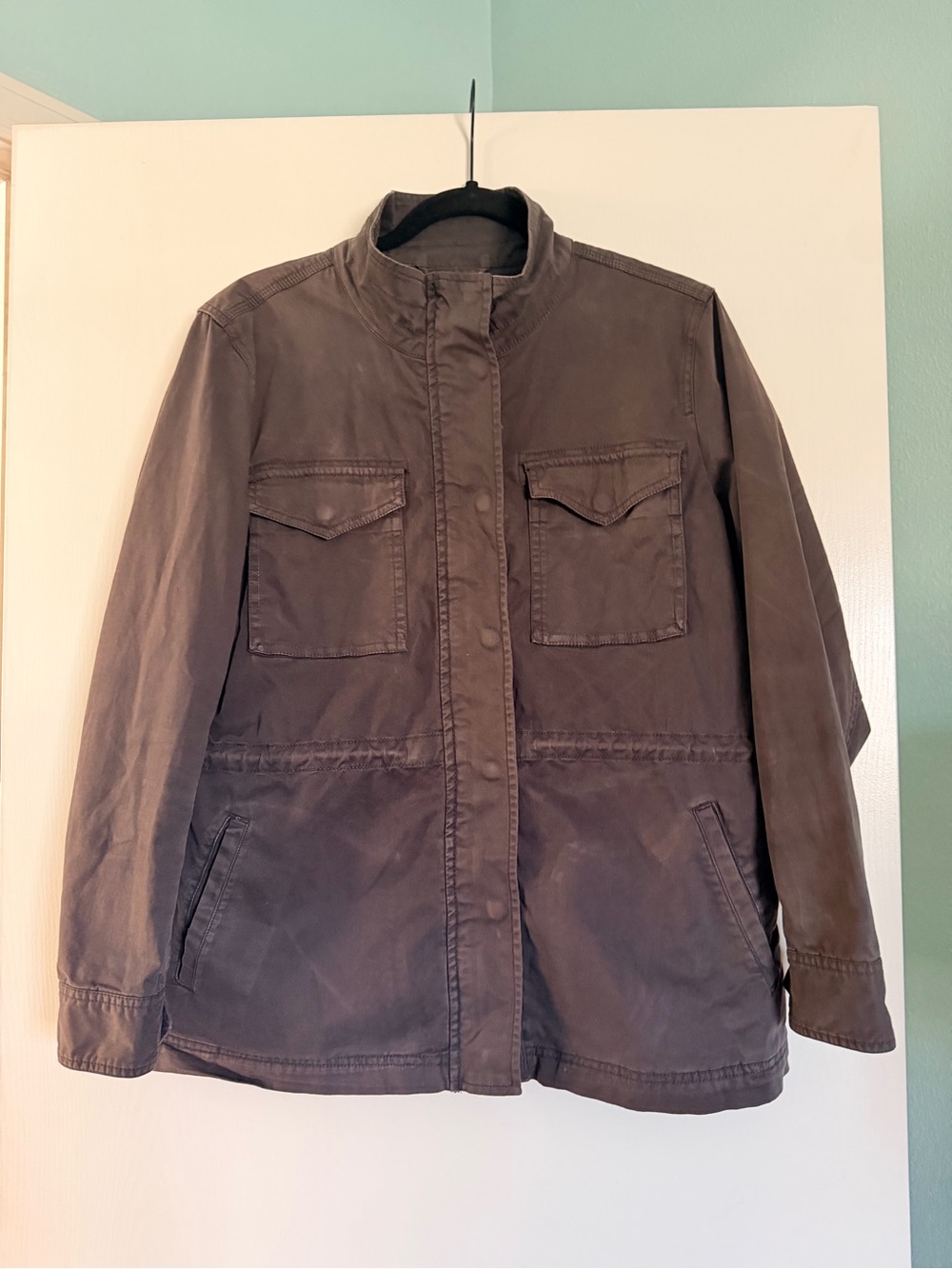 Style & Co Military Utility Jacket Gray Medium M M65 Inspired EUC